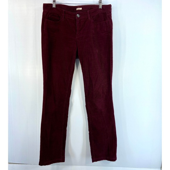 J. Crew Factory Pants - J Crew Factory Matchstick Burgundy Maroon Corduroy Low Rise Pants Womens‎ 29R
